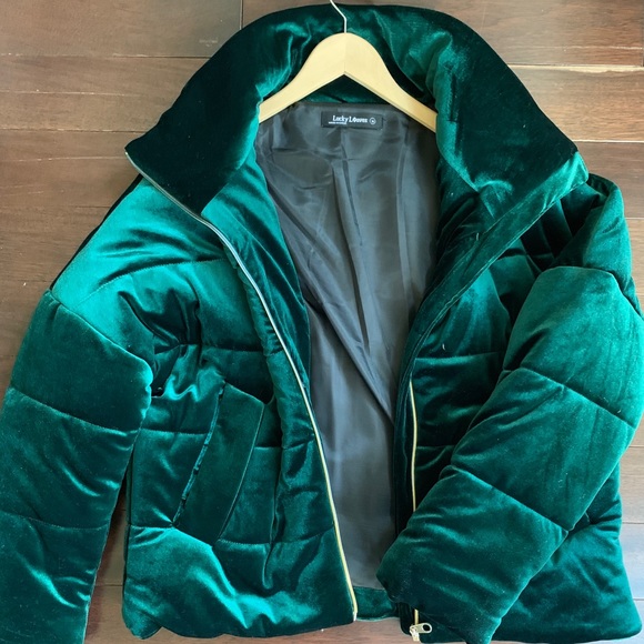 Lucky Leaves Jackets & Blazers - Lucky Loaves Velour Puffy Winter Coat
